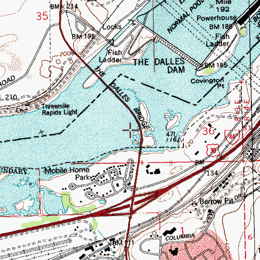 Topographic Map of Lone Pine Island, OR