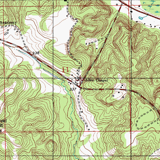 Topographic Map of Allen Chapel, AL