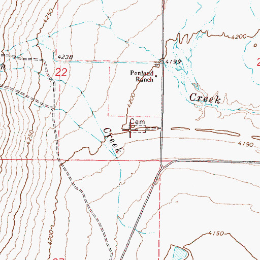 Topographic Map of Andrews Cemetery, OR