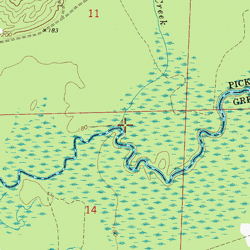Topographic Map of Allen Creek, AL