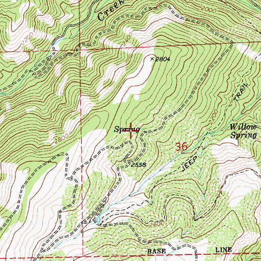 Topographic Map of Saddle Spring, OR