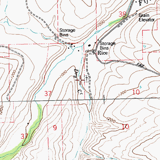 Topographic Map of Rice Cemetery, OR
