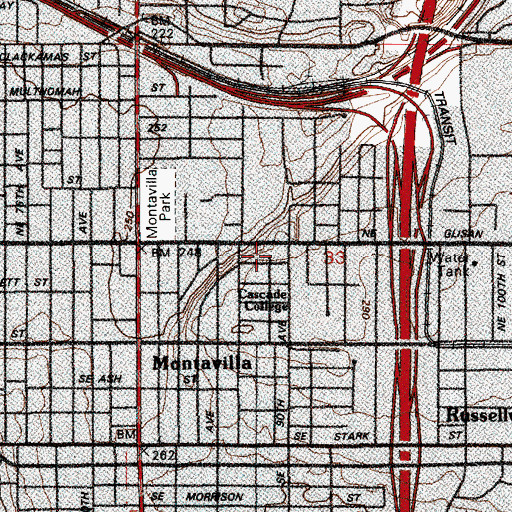 Topographic Map of Brainerd Cemetery, OR