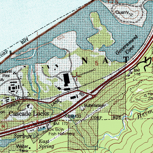 Topographic Map of McQuinn Cemetery, OR