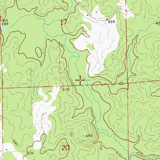 Topographic Map of Allen Creek, AL