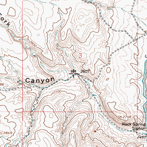 Topographic Map of Rock Spring Creek, OR