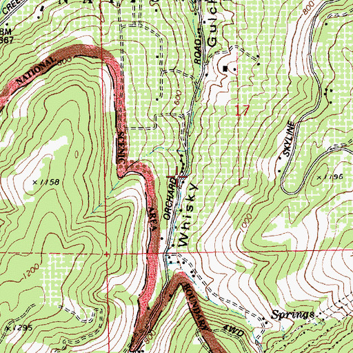 Topographic Map of Anderson Spring, OR