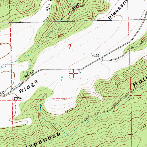 Topographic Map of Dufur Orchards Reservoir, OR