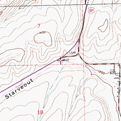 Topographic Map of Starveout Creek, OR