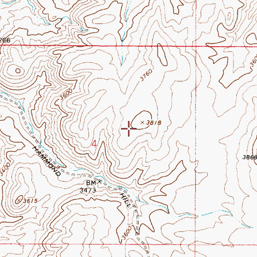 Topographic Map of Hammond Hill, OR