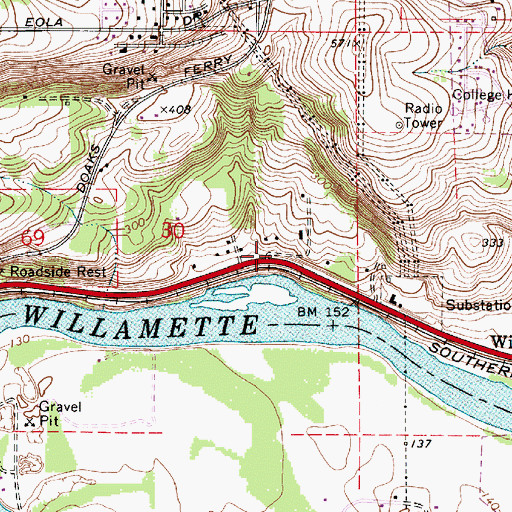 Topographic Map of Holman (historical), OR