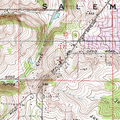 Topographic Map of Dencer (historical), OR