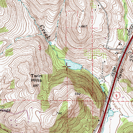 Topographic Map of Eoff Reservoir, OR