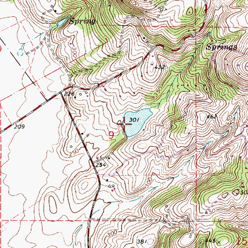 Topographic Map of Spring Reservoir, OR