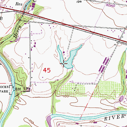 Topographic Map of Woods Reservoir, OR