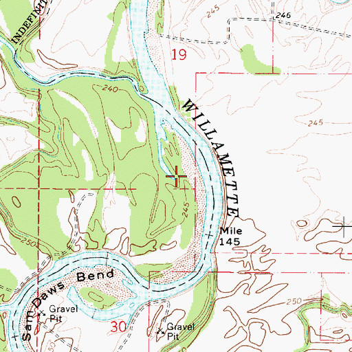 Topographic Map of Jacobs Bend, OR