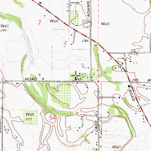 Topographic Map of Lancaste-Young Cemetery, OR