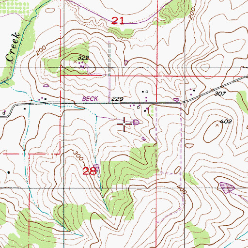 Topographic Map of Swearingen Reservoir, OR