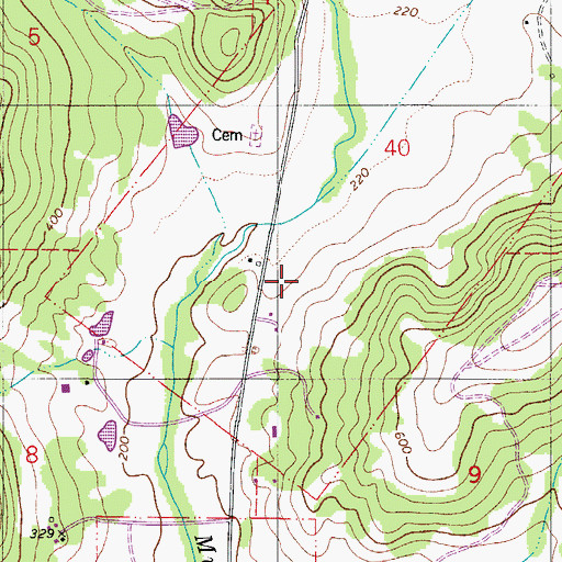 Topographic Map of Middle Fork Muddy Creek, OR