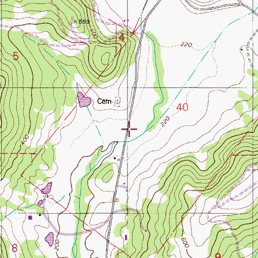 Topographic Map of East Fork Muddy Creek, OR