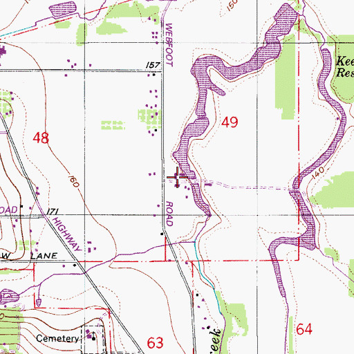 Topographic Map of Stephens Reservoir, OR
