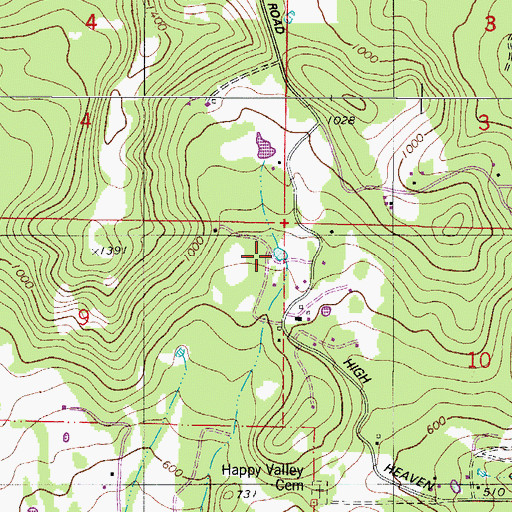 Topographic Map of Sander Reservoir, OR