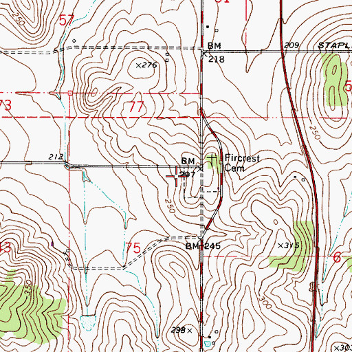 Topographic Map of Smith Cemetery, OR
