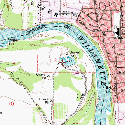 Topographic Map of Riverbed Pond, OR