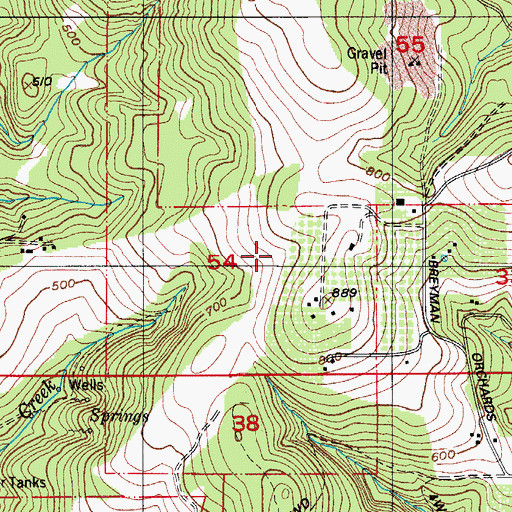 Topographic Map of Pringle Spring, OR