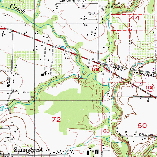 Topographic Map of Bronson Creek, OR