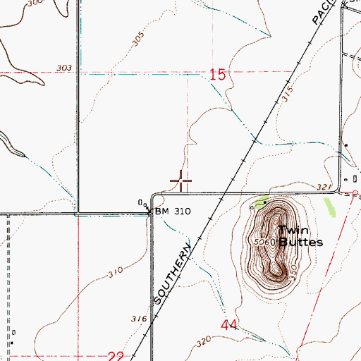 Topographic Map of Twin Buttes (historical), OR