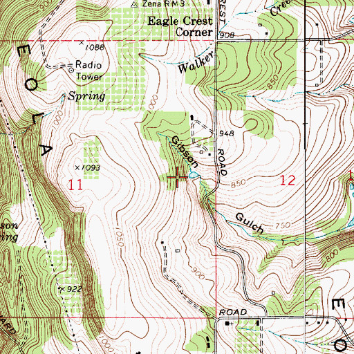 Topographic Map of Eagle Crest Reservoir, OR