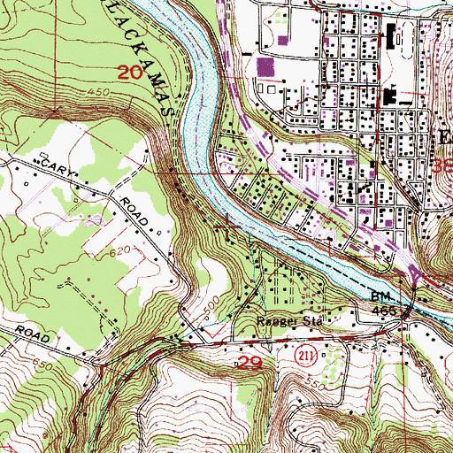 Topographic Map of Spring Creek, OR