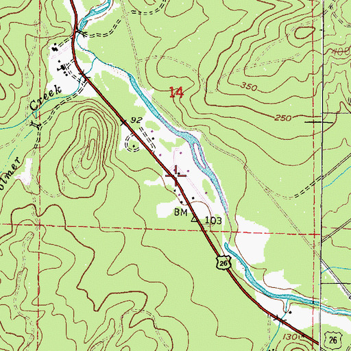 Topographic Map of Salmon Creek, OR