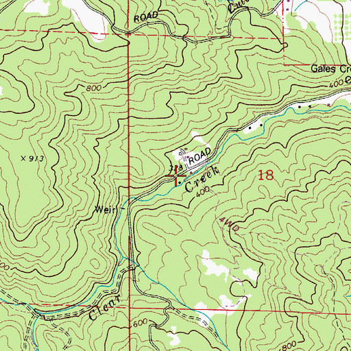 Topographic Map of Soda Springs (historical), OR
