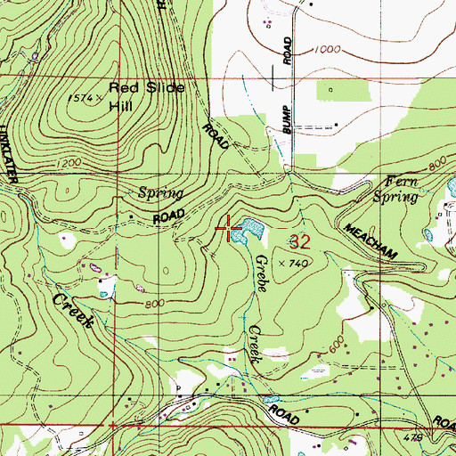 Topographic Map of Spaniol Reservoir, OR
