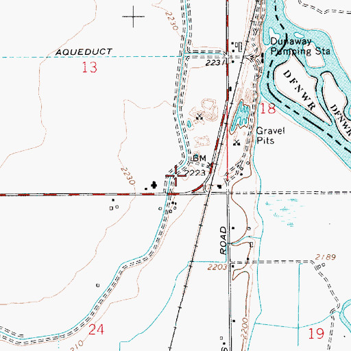 Topographic Map of Dunaway, OR