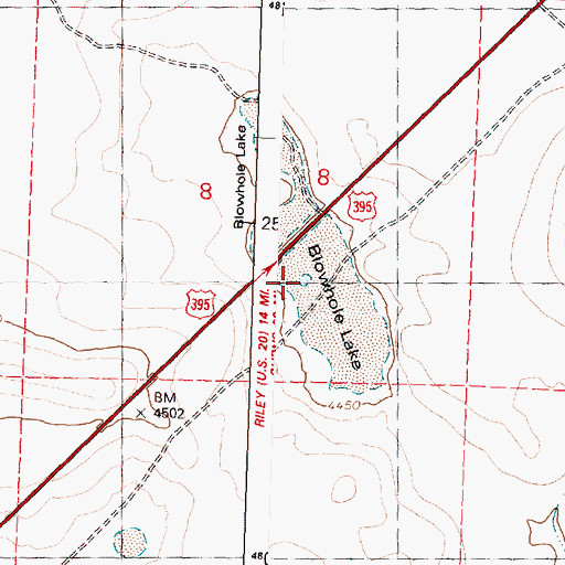 Topographic Map of Yellowstone Waterhole, OR