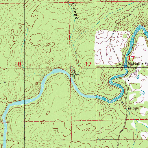 Topographic Map of Alligator Creek, AL