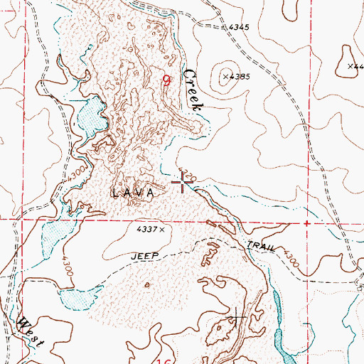 Topographic Map of East Cow Creek, OR