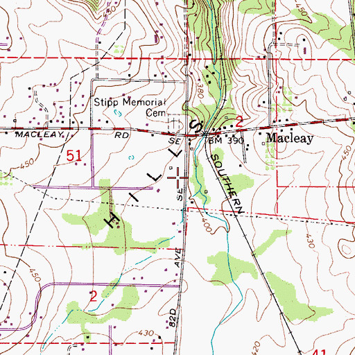 Topographic Map of Blossom Creek, OR