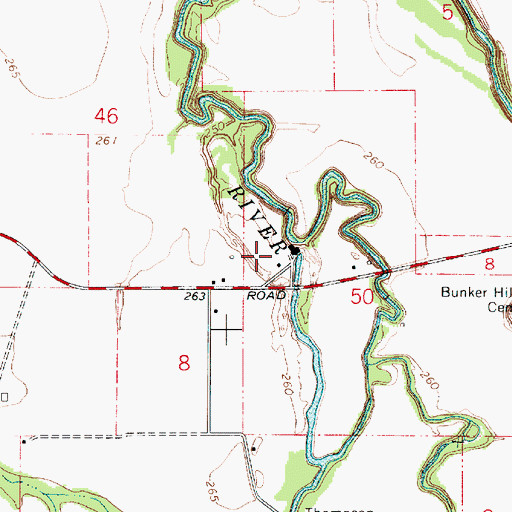 Topographic Map of Thompson's Mills State Heritage Site, OR