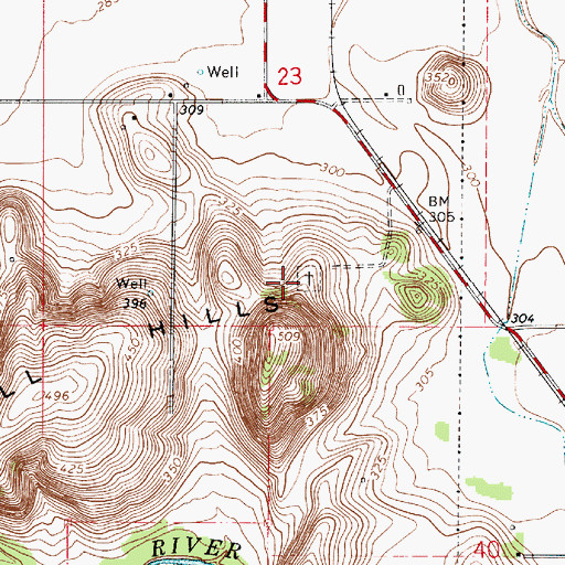 Topographic Map of Pleasant Butte Baptist Cemetery, OR