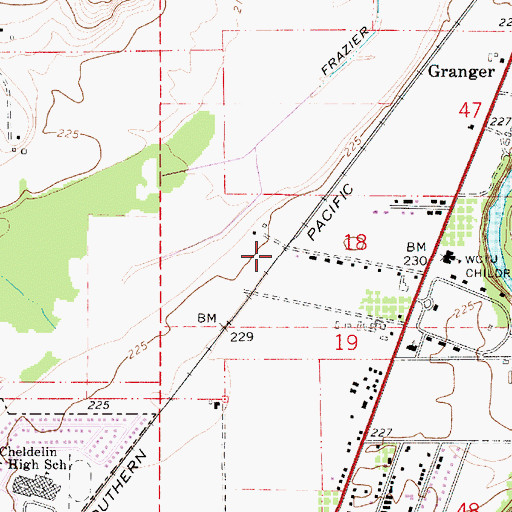 Topographic Map of Asbahr, OR