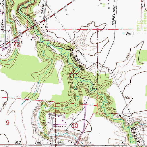 Topographic Map of Fruitland Creek, OR