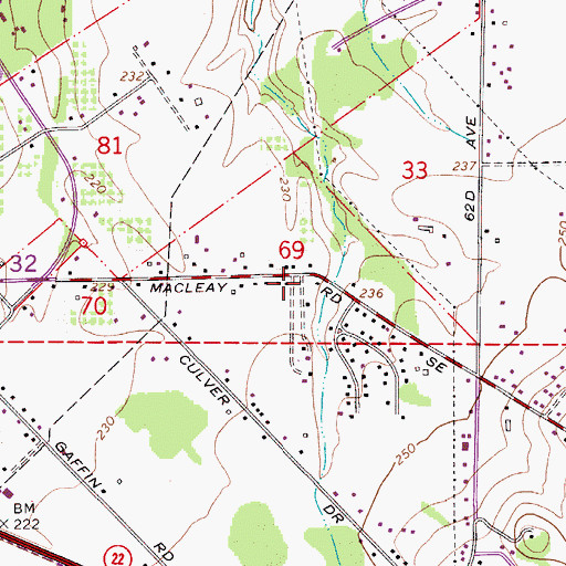 Topographic Map of Rickey, OR