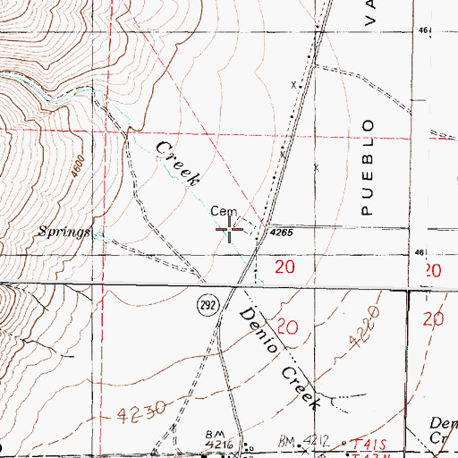 Topographic Map of Denio Cemetery, OR