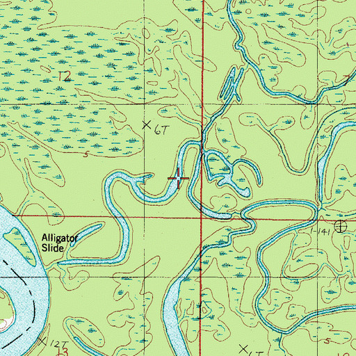 Topographic Map of Alligator Slide, AL
