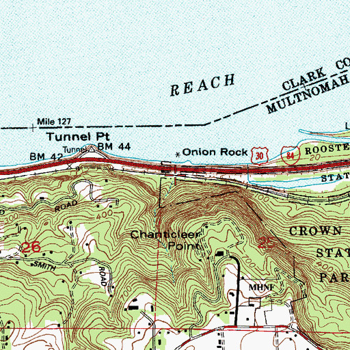 Topographic Map of Rainbow Creek, OR