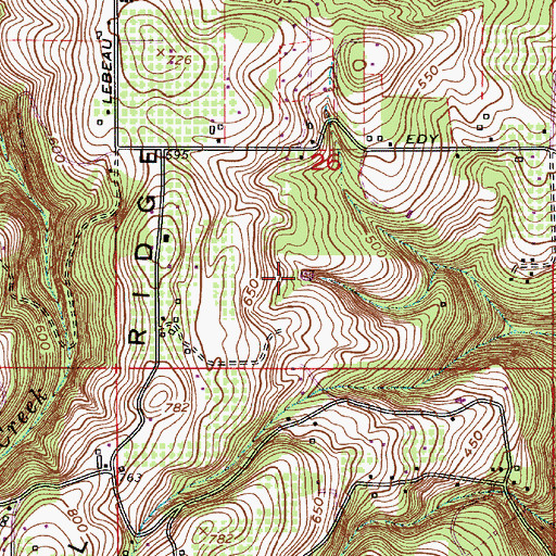 Topographic Map of Denison Reservoir, OR